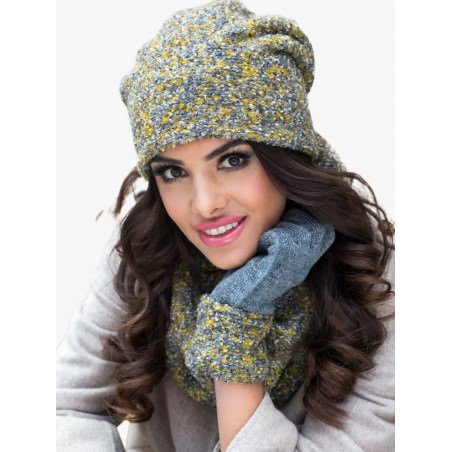 KAMEA Women's Mustard Hat and Scarf Set Warm Cozy Winter Accessories