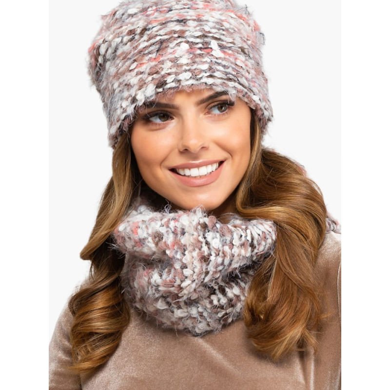 proCARINI Beige Knit Set - Cozy Winter Hat & Neck Warmer_Caps & Hats for Women