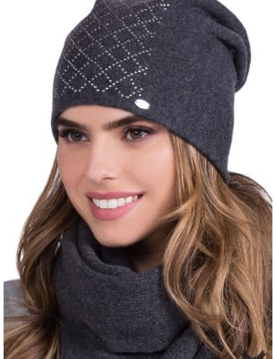 proWomen's Winter Checkered Sequined Hat - Elegant & Warm_Caps & Hats for Women