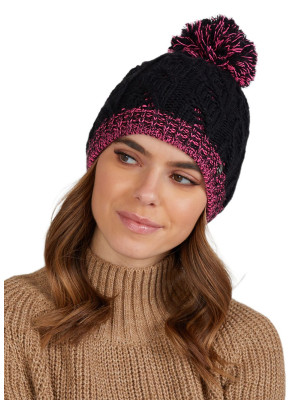 proWomen's Warm Winter Hat Cozy Knit Beanie with Pompom_Caps & Hats for Women