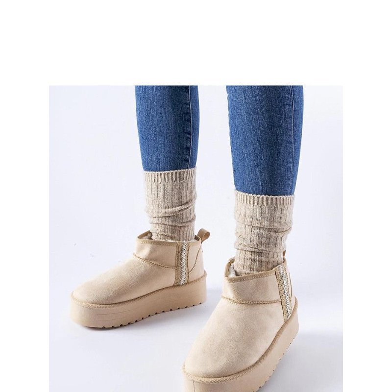 proBeige Platform Snow Boots - Women's Insulated Winter Ankle Booties_Women`s Ankle Boots & Booties