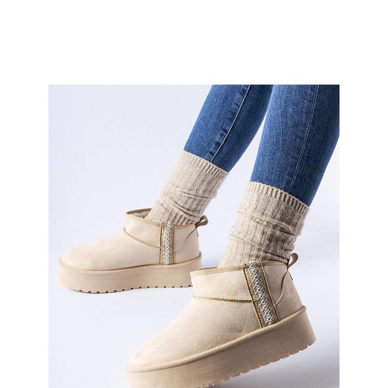 proBeige Platform Snow Boots - Women's Insulated Winter Ankle Booties_Women`s Ankle Boots & Booties