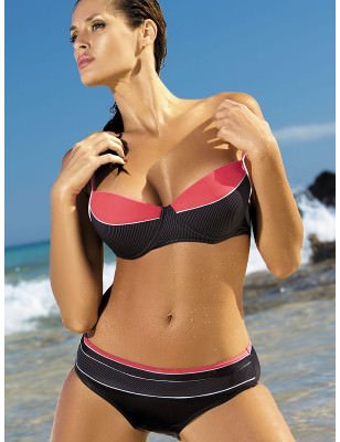 Italian-Crafted Bra & Panty Set - Ribbed Design, Shaping Support