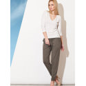 Luxurious Viscose Tapered Trousers, Adjustable Tie Waist