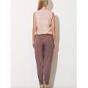 Luxurious Viscose Tapered Trousers, Adjustable Tie Waist