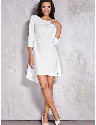 proFlared 3/4 Sleeve Embossed Pattern Dress_Day Dresses