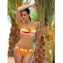 Vibrant Striped Bardot Costume - Push Up Bra, Adjustable Straps