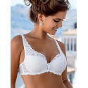 Lace Padded Bra with Floral Motif and Satin Bow