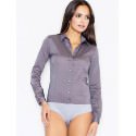 Elegant Women's Button Shirt Bodysuit