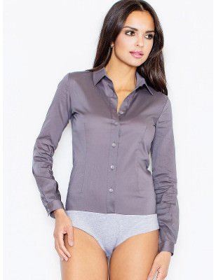 Elegant Women's Button Shirt Bodysuit