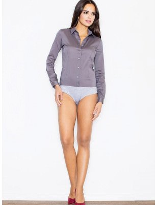 Elegant Women's Button Shirt Bodysuit