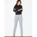 Elegant Straight Leg Womens Trousers Side Zipper