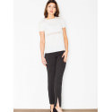 Elegant Straight Leg Womens Trousers Side Zipper