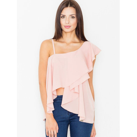 proStylish Midriff Exposed Frill Blouse_Women`s Blouses, Tunics