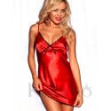 Lace Trim Satin Chemise Long Length Adjustable Straps