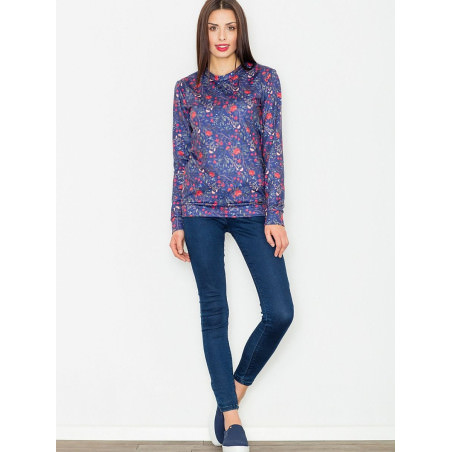 Floral Print Long Sleeve Sweatshirt Women