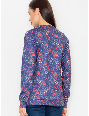 Floral Print Long Sleeve Sweatshirt Women