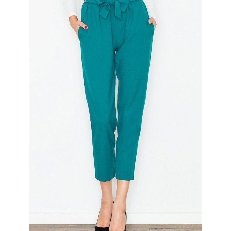 proWomen's Decorative Crease Trousers with Sash_Casual Pants for Women