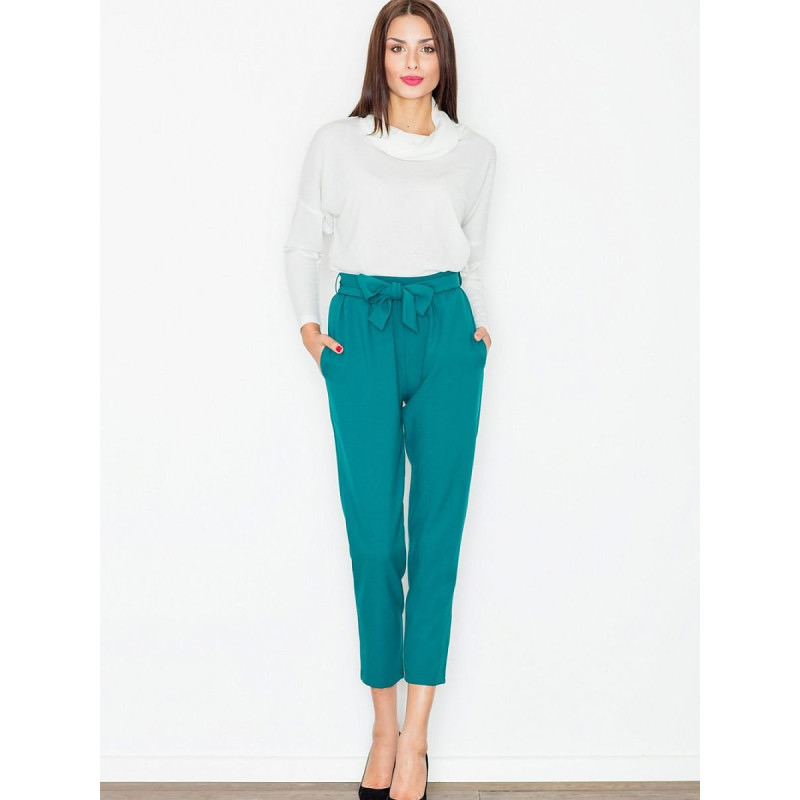 proWomen's Decorative Crease Trousers with Sash_Casual Pants for Women