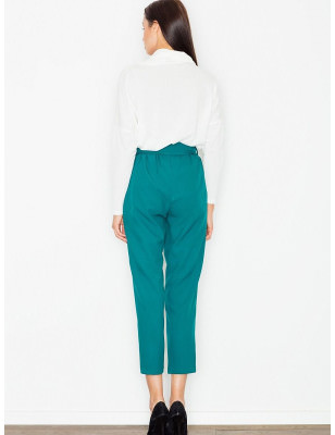 Women's Decorative Crease Trousers with Sash