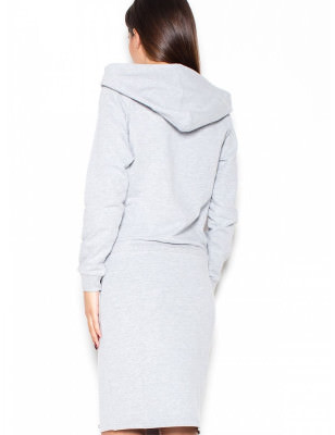 Loose Turtleneck Dress with Slide Pockets and Adjustable Tie