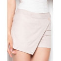 Women's Chic Overlap Front Shorts with Back Zipper