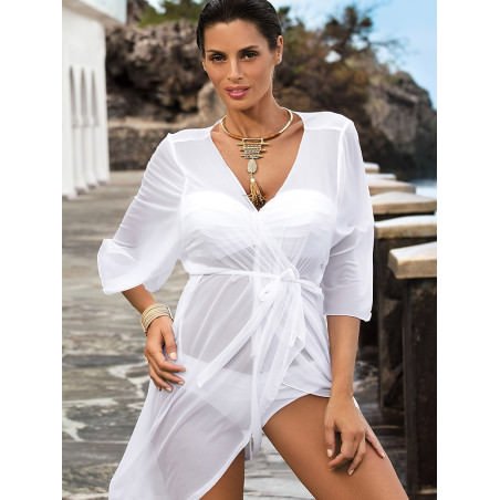 proTulle Tunic, Overlap Neckline, Elongated Sleeves_Beach Dresses, Cover-Ups, Pareos