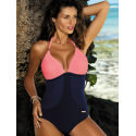 Tulle Side Monokini Swimsuit Push Up Support