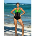 Tulle Side Monokini Swimsuit Push Up Support