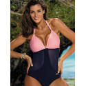 Tulle Side Monokini Swimsuit Push Up Support