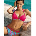 Elegant Two-Piece Swimsuit with Push-Up Cups and Brooches