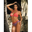 Elegant Two-Piece Swimsuit with Push-Up Cups and Brooches