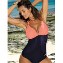 Tulle Side Monokini Swimsuit Push Up Support