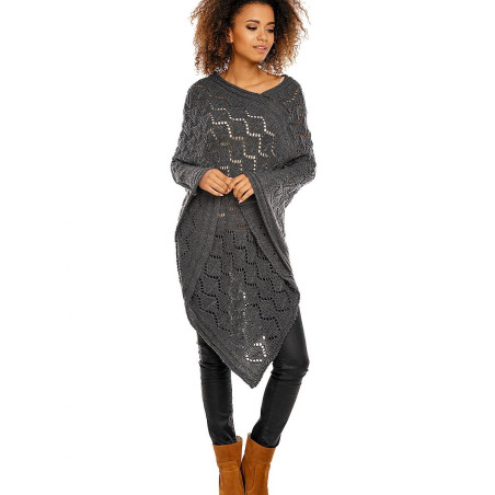 Openwork Poncho, Oversized Chic Autumn Wrap