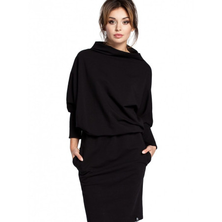 proKimono Dress, Ribbed Sleeves & High Neckline_Day Dresses