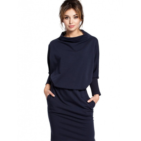 proKimono Dress, Ribbed Sleeves & High Neckline_Day Dresses