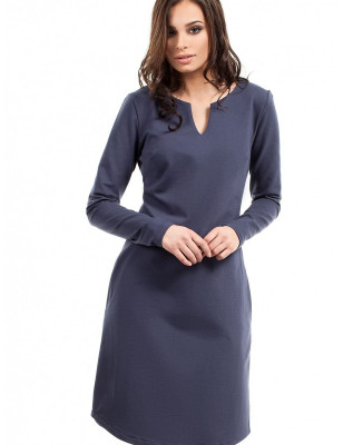 proA-line Skirt with Split Neckline and Pockets_Day Dresses