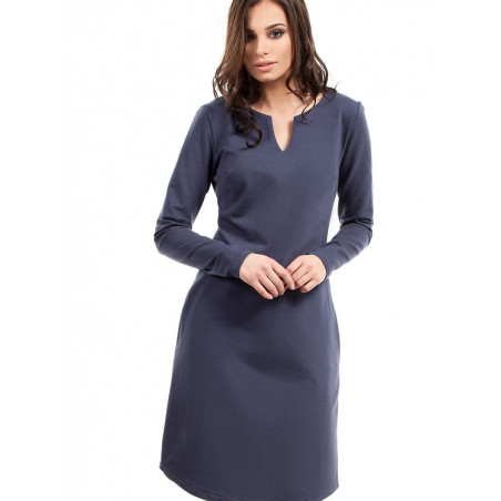 proA-line Skirt with Split Neckline and Pockets_Day Dresses