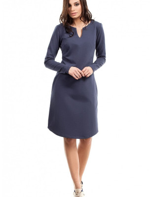 A-line Skirt with Split Neckline and Pockets