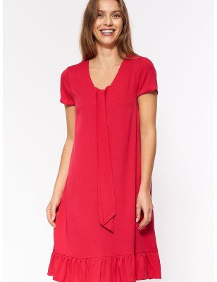 Viscose Loose Dress with Bow Belt - Perfect for Warm Days and Weekends