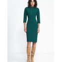 Fall Must-Have Waisted Dress with Zipper - Spandex Polyester Viscose Blend