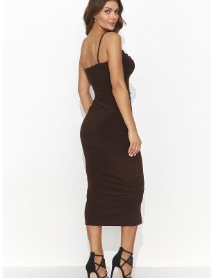 Elegant Spaghetti Strap Dress with Creases - Sensual and Extravagant Design