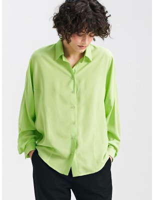 Comfortable Oversize Lime Viscose Shirt for Stylish Summer Days