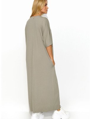 Summer Lightweight Knit V-Neck Dress with Pockets - Elegant and Classic Option for Work, Date, or Family Outing