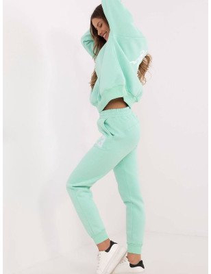 Women's Embroidered Tracksuit Set | Cotton-Polyester Blend | Casual Style | Lined Sweatshirt & High Waist Pants