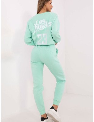 Women's Embroidered Tracksuit Set | Cotton-Polyester Blend | Casual Style | Lined Sweatshirt & High Waist Pants